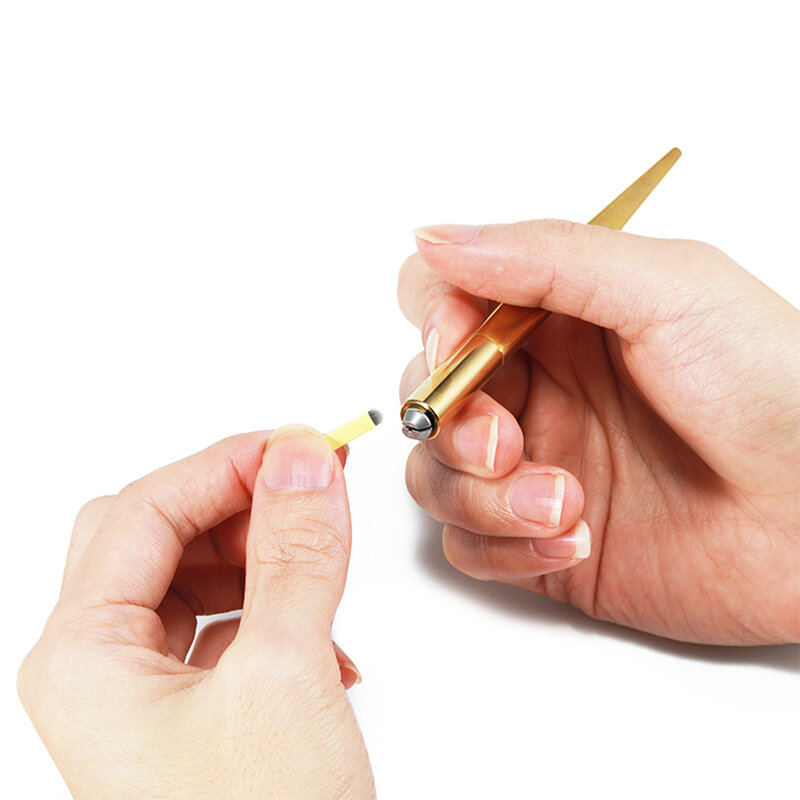 ปากกาสักคิ้วถาวรสีทองขนาด5/10ชิ้นปากกาแบบใช้มือสำหรับการสักคิ้ว3D แบบไมโครเบลดเครื่องมืออุปกรณ์เสริม