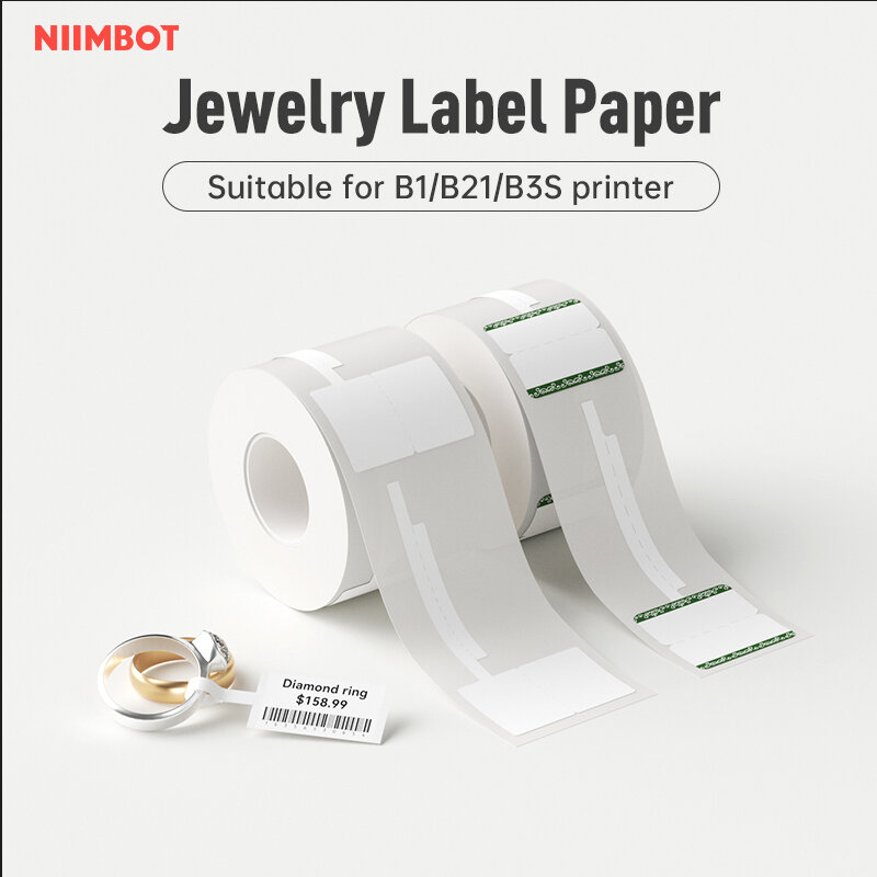 NiiMbot – ruban d'étiquettes pour bijoux B21 B1, étanche, Anti-huile, résistant aux déchirures, étiquette de prix, couleur Pure, résistant aux rayures