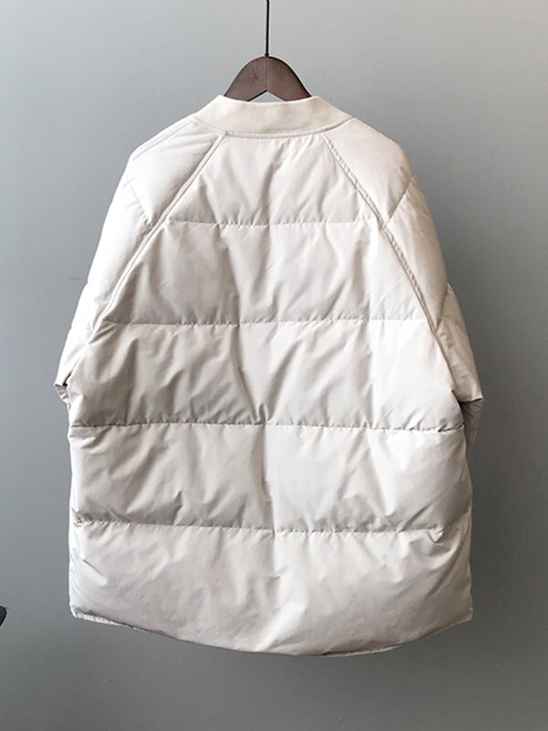 QOERLIN-Chaqueta de algodón con cremallera para mujer, abrigo grueso y cálido, informal, coreano, con bolsillo, para invierno