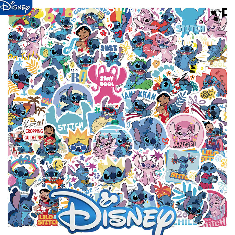 Autocollants de dessin animé Disney Stitch pour enfants, décalcomanie de film, jouet mignon, moto, planche à roulettes, ordinateur portable, jouet Kawaii, 50 pièces