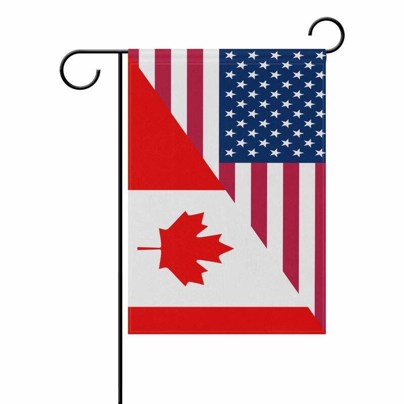 US Canada Friendship Garden Flags of United States of America National Decorative Double Sided Yard Flag for Outdoor Patio Lawn
