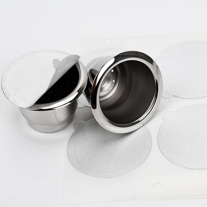 100 szt. Samoprzylepne aluminiowe uszczelki pokrywy foliowe naklejki do napełniania jednorazowych pustych Nespresso kapsułki do ekspresu do kawy wielokrotnego użytku pokrowiec 37Mm
