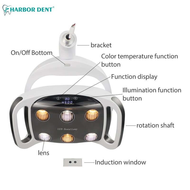Lampu operasi mulut gigi Led tanpa bayangan, lampu kursi Unit gigi, peralatan medis klinik gigi