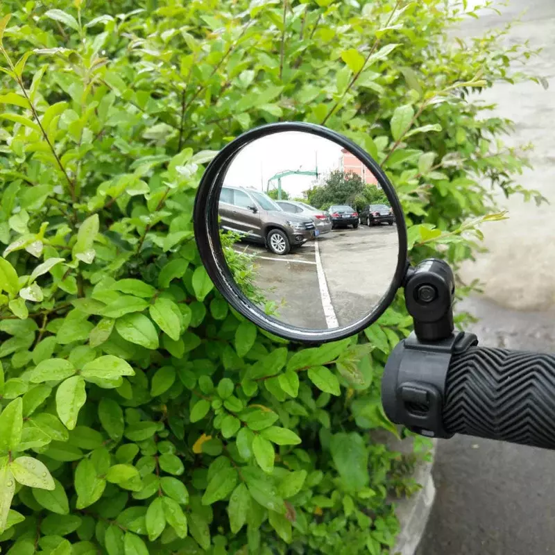 Cermin spion stang sepeda putaran dapat diatur, cermin cembung sudut lebar pasang di setang cermin spion tambahan sepeda