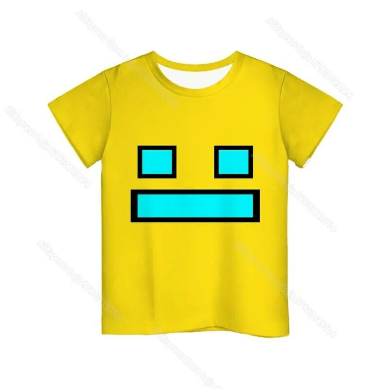 Angry Geometrie Dash 3D Print T Shirts Jongens Meisjes Cartoon Anime T-shirts Peuter Kids Game T-shirts Kinderen Tee Tops Camiseta