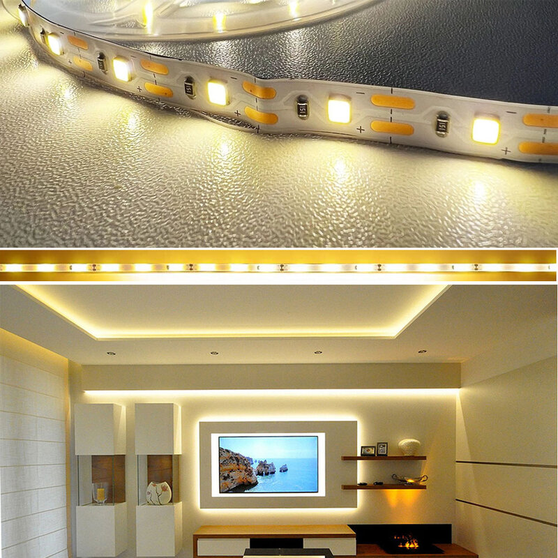 Ensemble de bandes LED avec interrupteur tactile, éclairage blanc chaud pour HOBed, sous le lit, armoire de vanité, armoire, décoration d'intérieur, DC 5V, 2835 Smd