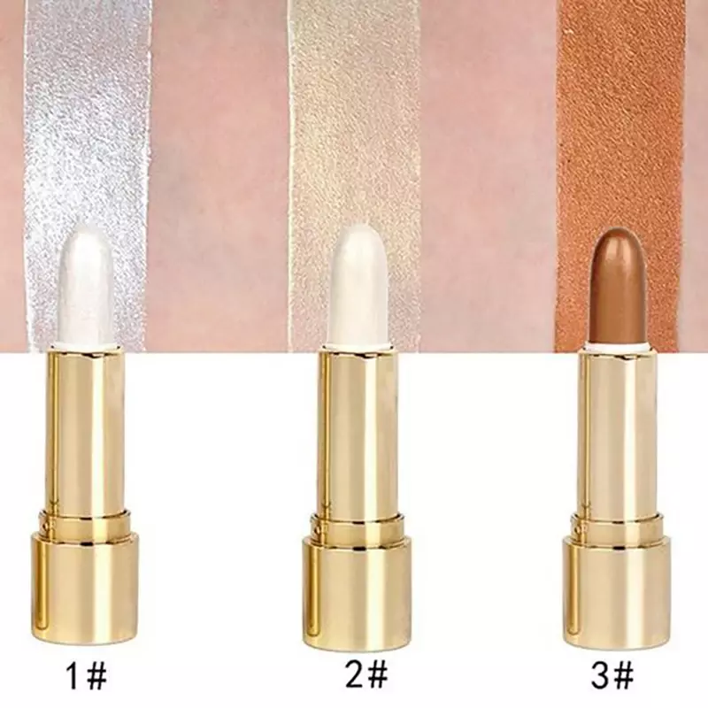 3 Colors Brighten Highlighter Bar Cosmetic Face Contour Bronzer Shimmer Highlighter Stick Concealer Cream Beauty Makeup Product