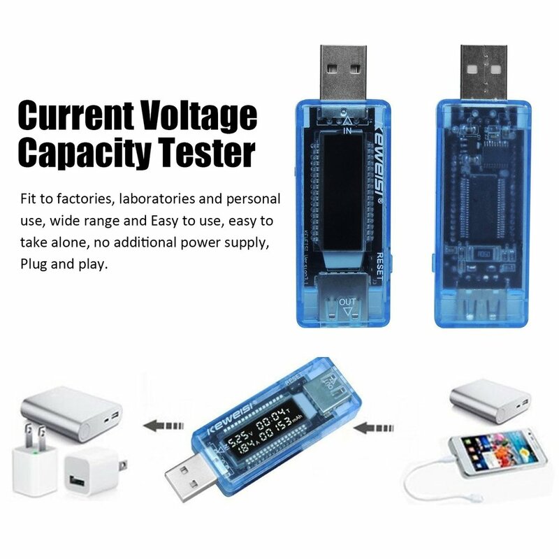 LCD USB Detector USB Tester Volt Current Capacity Test Plug And Play Power Bank Tester Meter Voltmeter Ammeter PC Phone Analyser