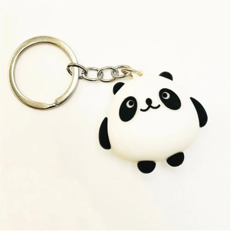 Cute Panda PVC Keychain, Desenhos Animados Criativos, Chaveiro, Anel, Carro, Saco Pingente, Ornamento, Presente Da Jóia, Novo, Unisex, 2024