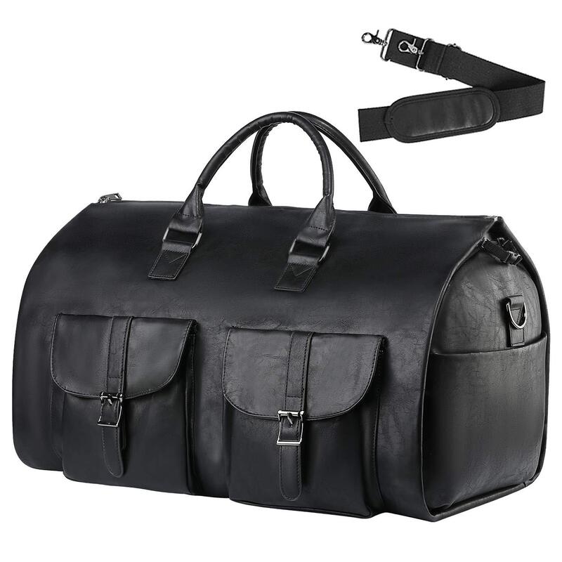 Portable Vintage Suit Storage Bag 2 in 1 Busines Travel Duffel Bag Men's Garment Bag Shoulder Trip Handbag Clothing Luggage Bag