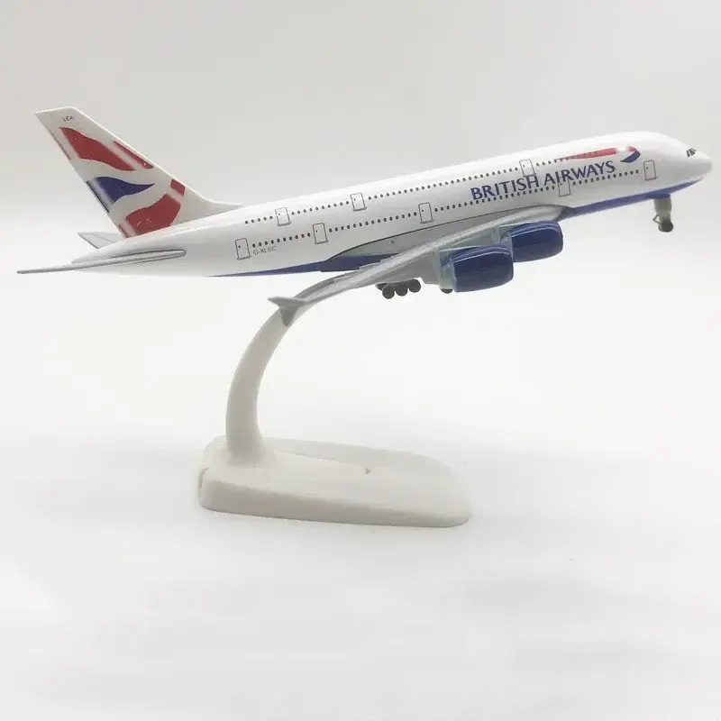합금 금속 다이캐스트 비행기 모형, 랜딩 기어 포함, 영국 항공, 영국 항공, 에어버스 380, A380, 20cm