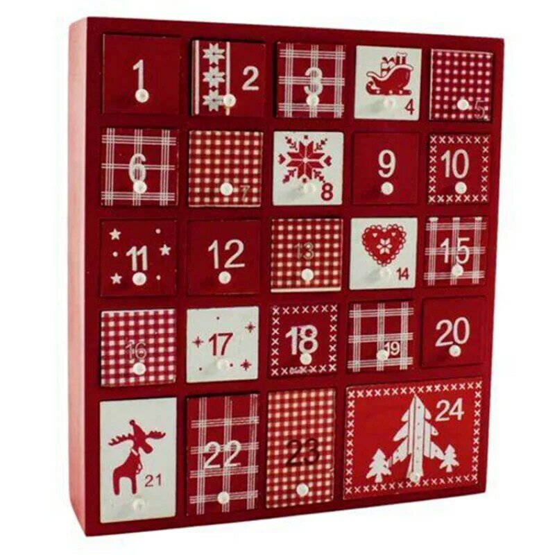 Scatola del calendario dell'avvento regalo in carta con decorazione personalizzata realizzata su misura
