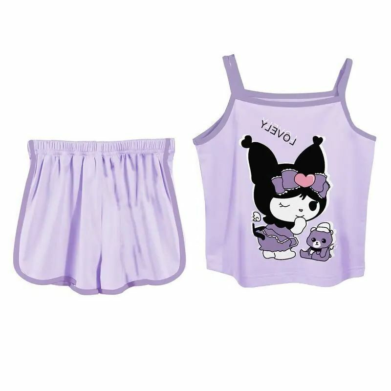 Set piyama bayi, baju tidur anak kartun tanpa lengan musim panas balita