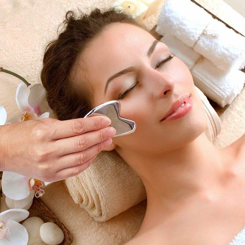 1Pcs Stainless Steel Gua Sha Scraper Massager For Face Neck Body Guasha Massage Tool Facial Skin Care Guasha Board Face Massager