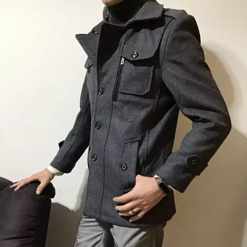 Winter Herren mantel 2024 neue Mode warmes Fleece Herren mantel lässig Gentleman Wolle Lang mantel Jacken für Herren Kragen Jacken
