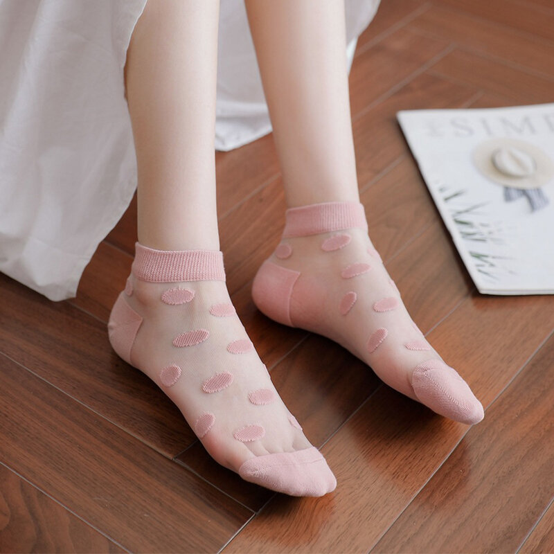 Cute Kawaii Shallow Mouth Women Summer Hosiery Invisible Socks Mesh Socks Ankle Socks