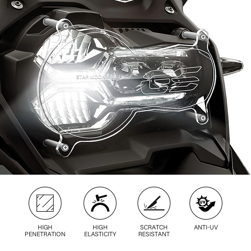 오토바이 아크릴 헤드라이트 프로텍터 라이트 커버 보호 가드, BMW R1200GS R1250GS R 1250 GS LC 어드벤처 2013 - 2023