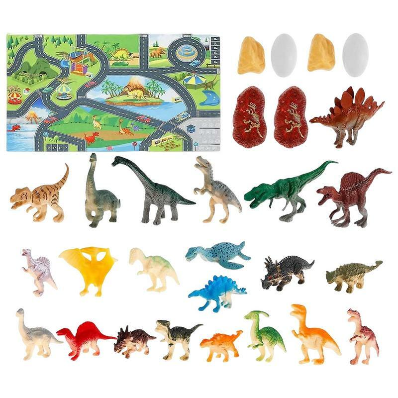 ปฏิทินคริสต์มาสของเล่นไดโนเสาร์เพื่อการศึกษาของเล่นไดโนเสาร์ Advent ปฏิทินคริสต์มาส24วันนับถอยหลังของขวัญกล่องสำหรับเด็ก