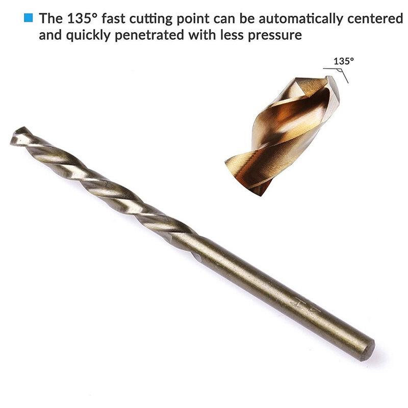 5 pz M35 cobalto metallo trapano gambo dritto Twist-Drill Bit Set HSS-Co strumento di apertura del foro 1-4mm per acciaio metallo ferro lavorazione del legno