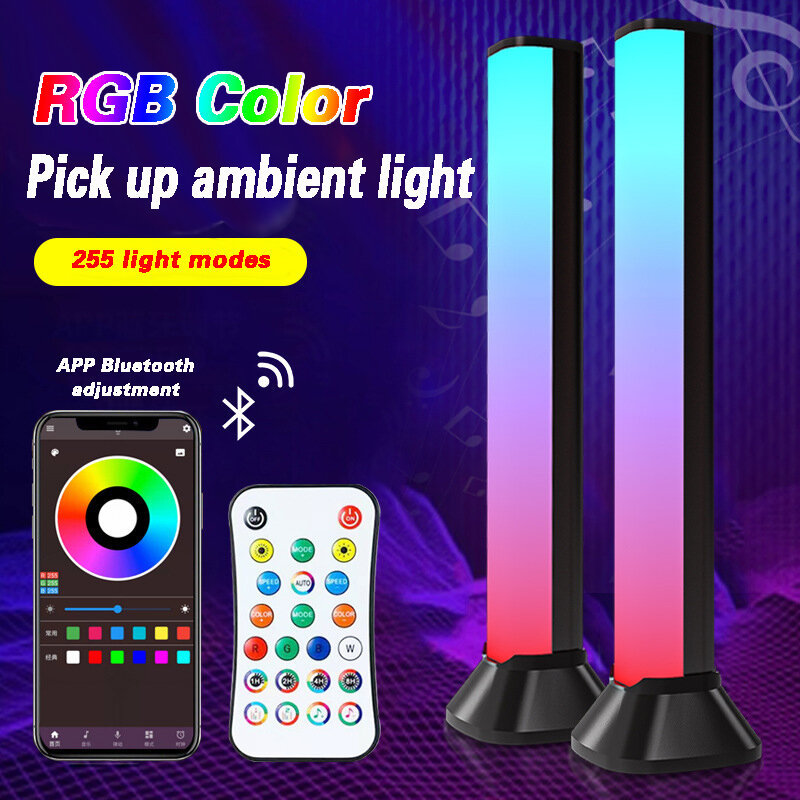 LED atmosphere light smart desktop music USB pickup rhythm light led bar bedroom bedside RGB remote control car atmosphere light