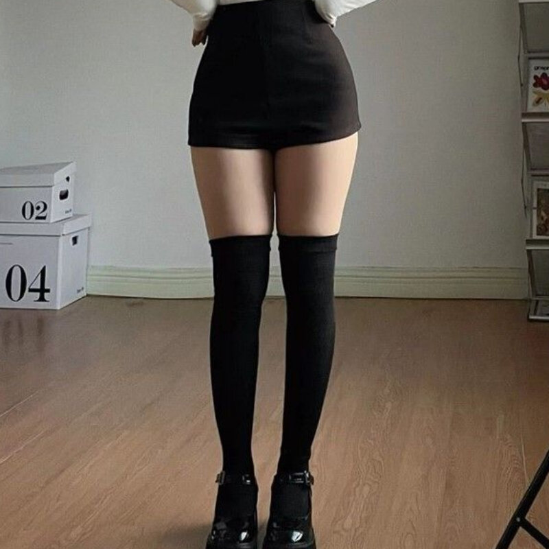 Short noir pour femmes, sexy, slim, taille haute, mode coréenne, élasticité, tenue de club, filles chaudes, streetwear, simple, printemps