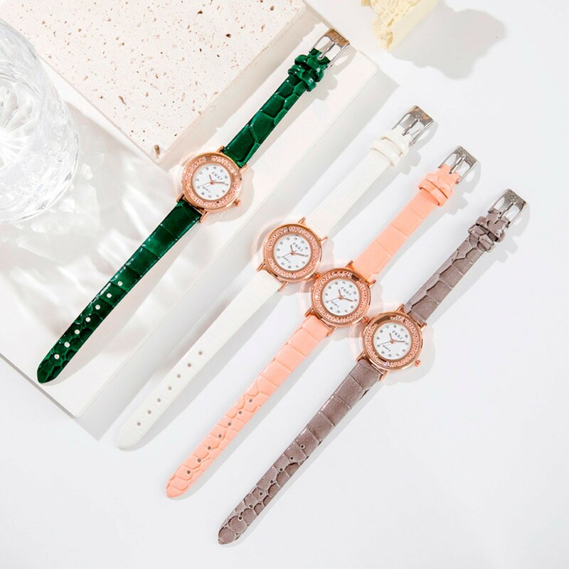 Relojes de lujo para mujer, pulsera Digital con correa de cuero de alta gama, informal, de negocios, a la moda, 2024