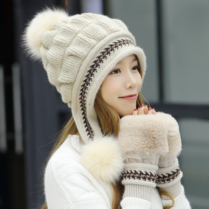 Winter Women Hat Wide Brim Keep Warm Cap Knitted Hats Female Soft High Elastic Warm Caps Beanies Girl Cap Solid Color 2023 New