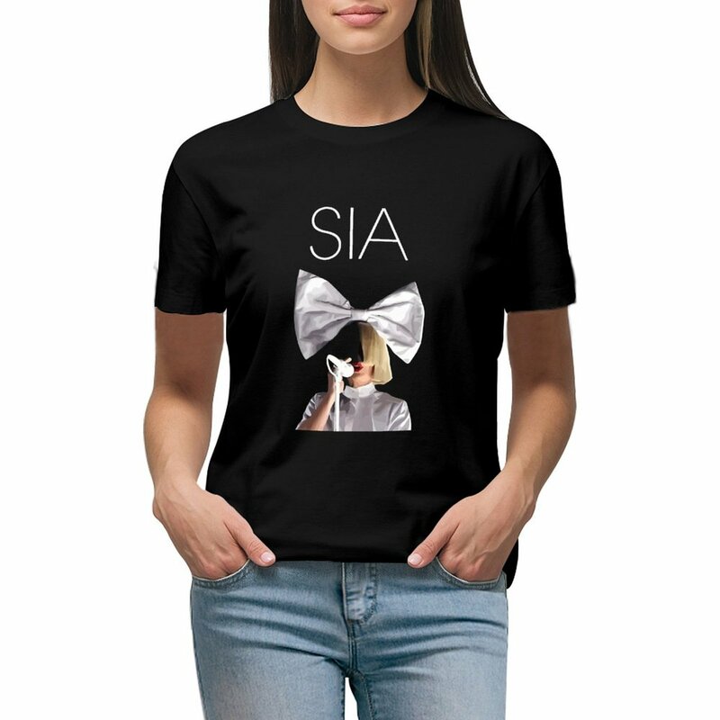 Sia Furler قمم الرسومات للنساء ، تي شيرت المحملات ، الملابس