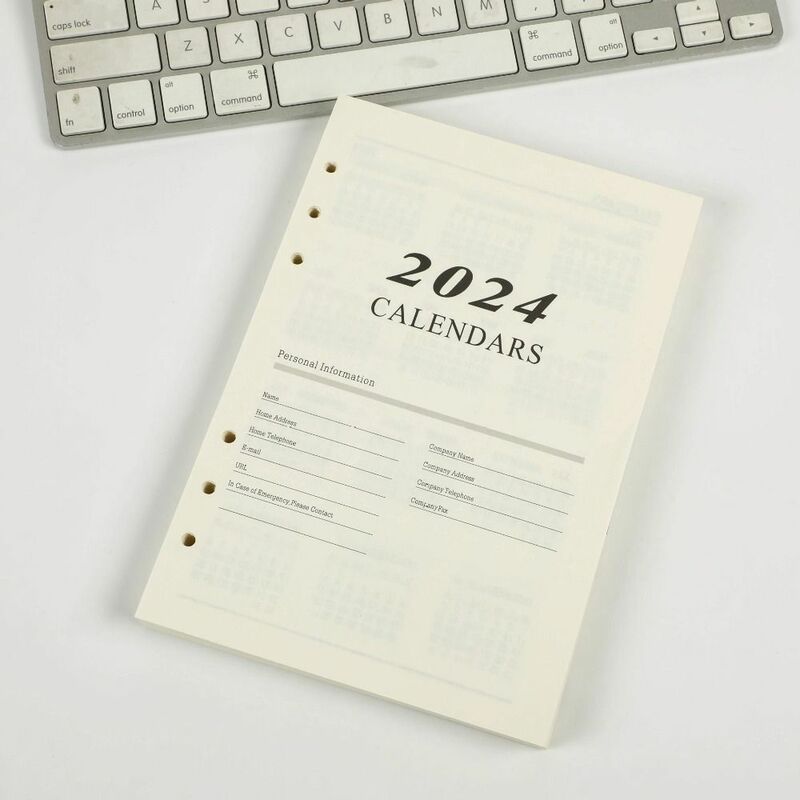 Cahier de calepin avec calendrier, agenda de culture Kiev itudes quotidiennes, classeur à spirale, planificateur de travail papier, 2024