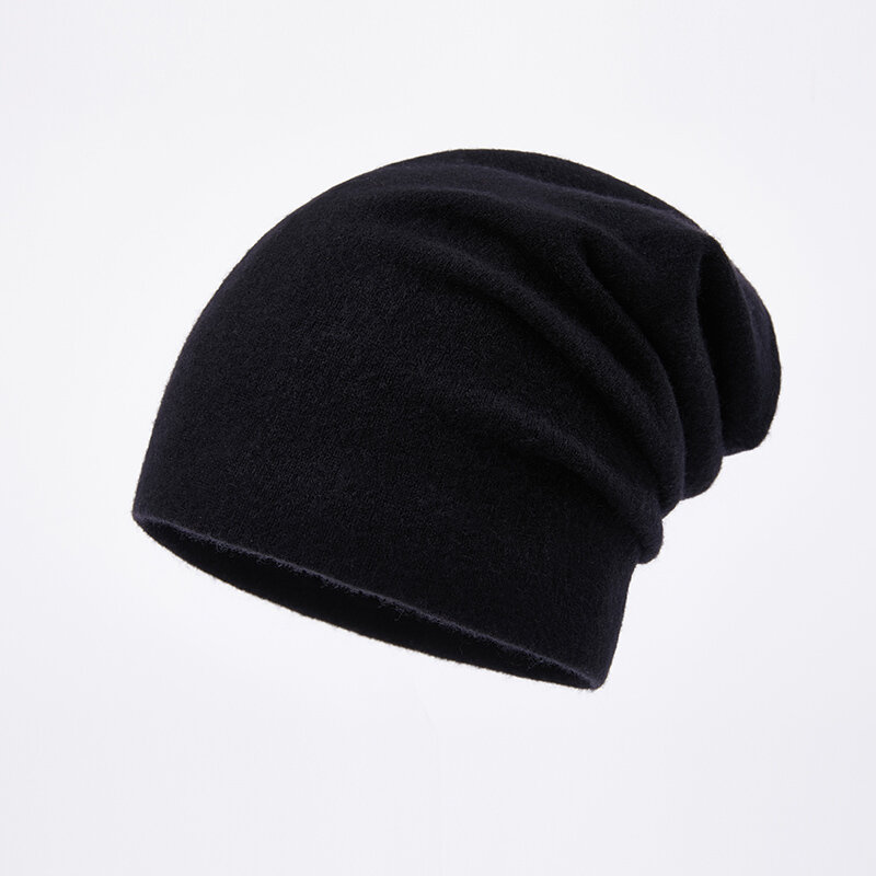 Chapeaux 100% laine pure pour hommes, pile de chapeaux, chapeaux chauds tissés en laine En hiver, les jeunes sortent pour se protéger du froid des chapeaux en cachemire