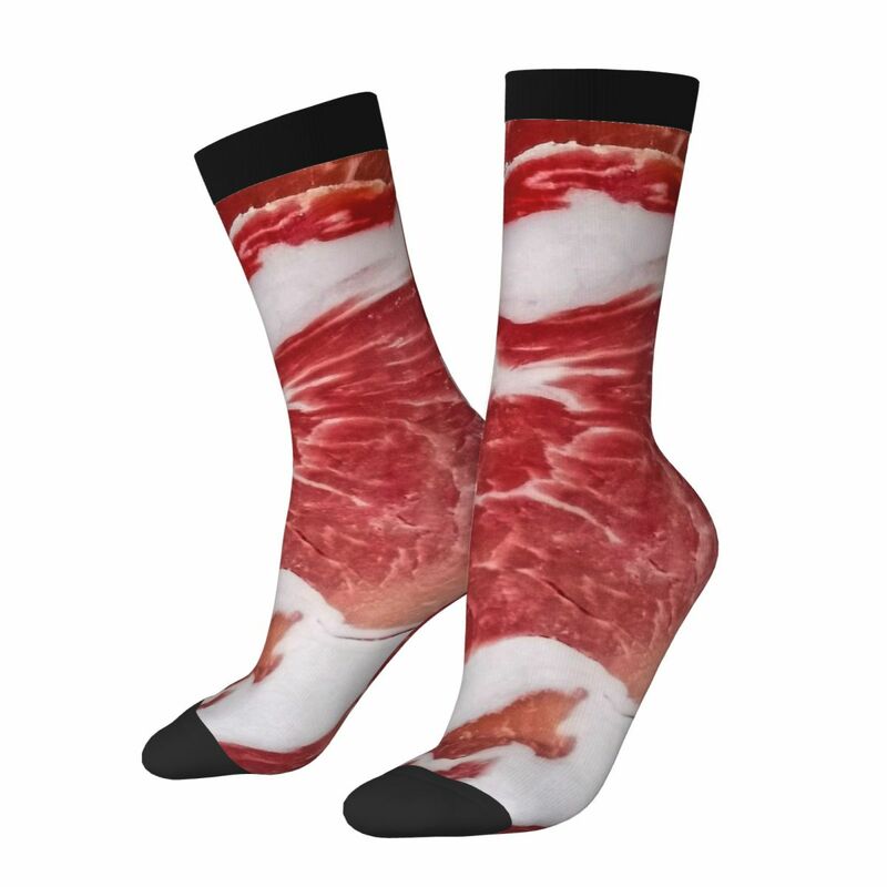Hip Hop Funny Meat Texture Closeup Men Women Happy Socks Cycling Novelty Spring Summer Autumn Winter Stockings Gift