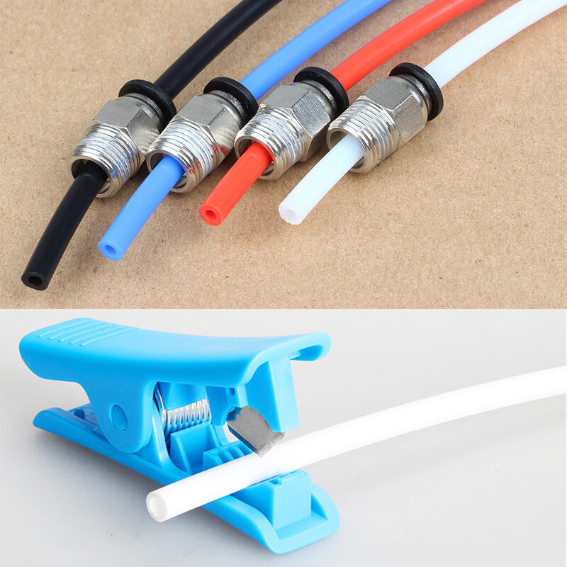 3DSWAY-Teflon Tubo Bowden Extrusora, peças de impressora 3D, 1m, 2m, tubo PTFE, 1.75mm, ID2mm, OD 4mm com tubo de filamento cortador para Ender3