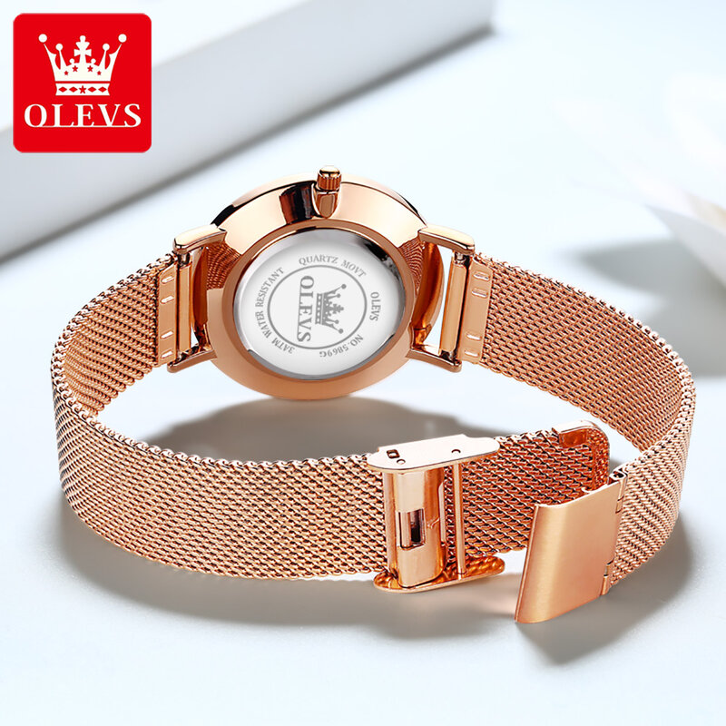 OLEVS 패션 방수 여성용 손목시계, 훌륭한 품질, 스테인레스 스틸 스트랩, 석영 시계, 여성 달력