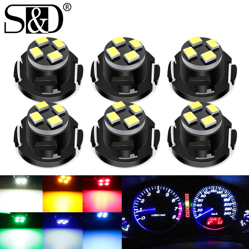 6 pz Canbus T3 LED T4.2 T4.7 lampadina a Led 2016SMD luci interne per auto indicatore cuneo cruscotto strumento di riscaldamento lampada 12V