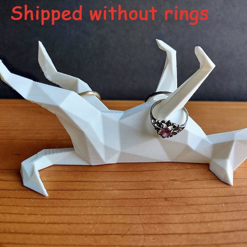 Suporte exclusivo do anel do cão para a exposição do anel, bandeja decorativa do trinket, anel exclusivo do cão, 3pcs