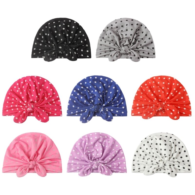 Trend Baby Mädchen Kopfbedeckung geknotet Dot Pullover Hüte Fetal Caps für Dusche Party