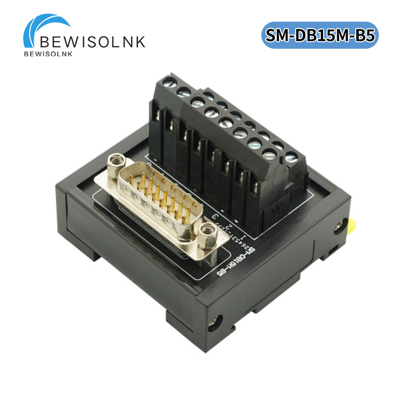 DB15 relay terminal block industrial control module DIN rail mounted adapter plate screw type terminal block connector