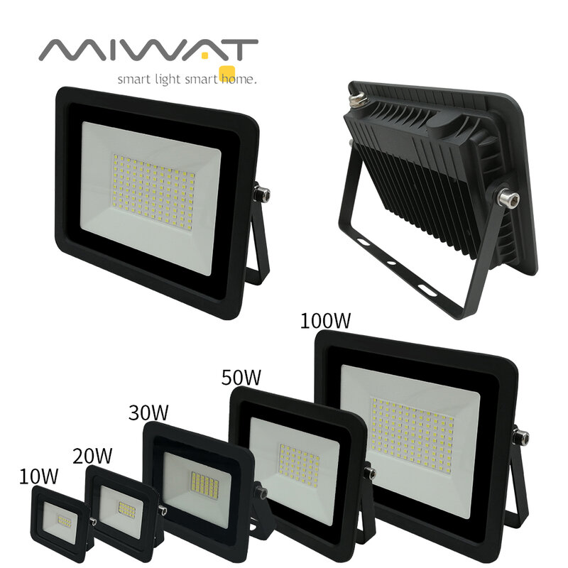 Reflector LED impermeable para exteriores, lámpara de pared para jardín, 110V/220V, 100W, 50W, 30W, 20W, 10W