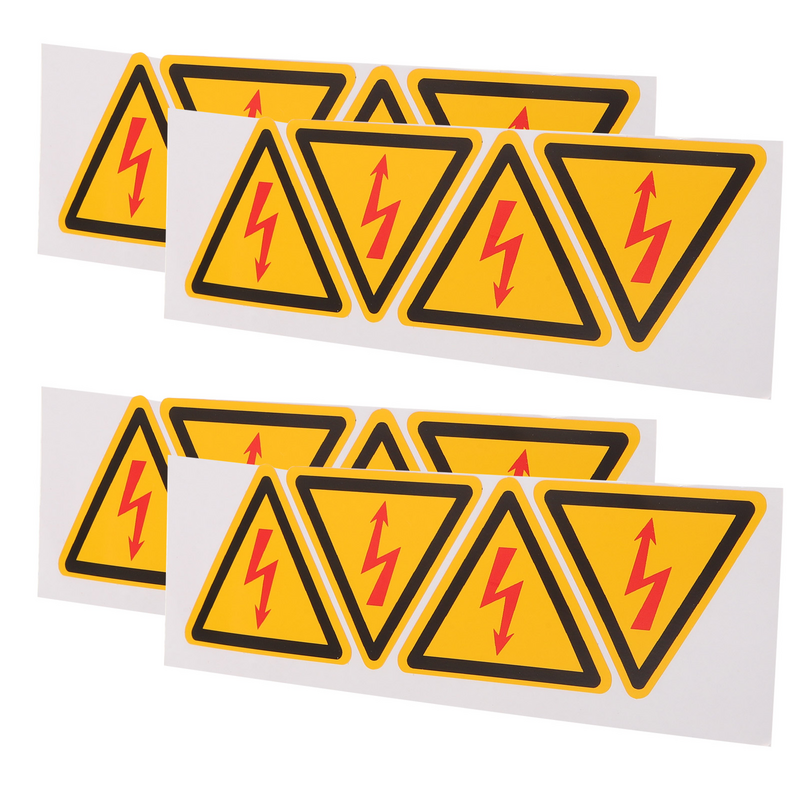 4 Pcs Electric Shock Warning Sticker Stickers Caution High Voltage Electrical Appliance