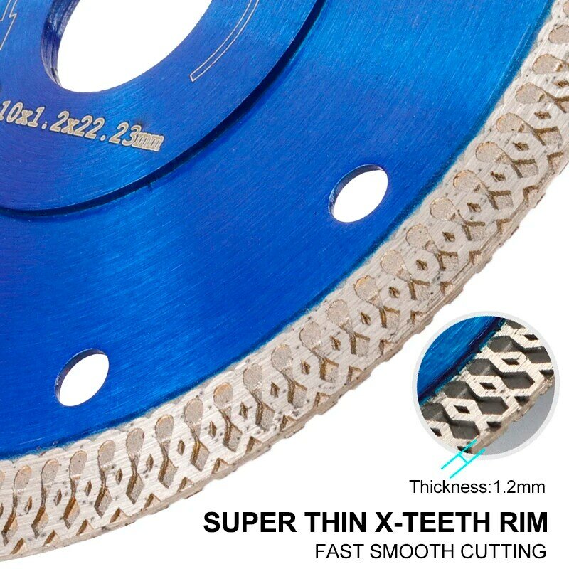 XCAN-hoja de sierra de diamante para azulejo de porcelana, disco de corte de diamante, piedra de corte seca/húmeda, 105/115/125mm, 1 unidad