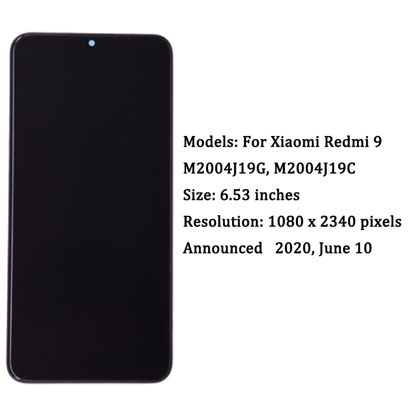 6.53 Inch Màn Hình Cho Xiaomi Redmi 9A 9C Màn Hình Hiển Thị Màn Hình LCD Bộ Số Hóa Màn Hình Cảm Ứng Cho Redmi 9 Màn Hình LCD Thay Thế Điện Thoại Phần lắp Ráp