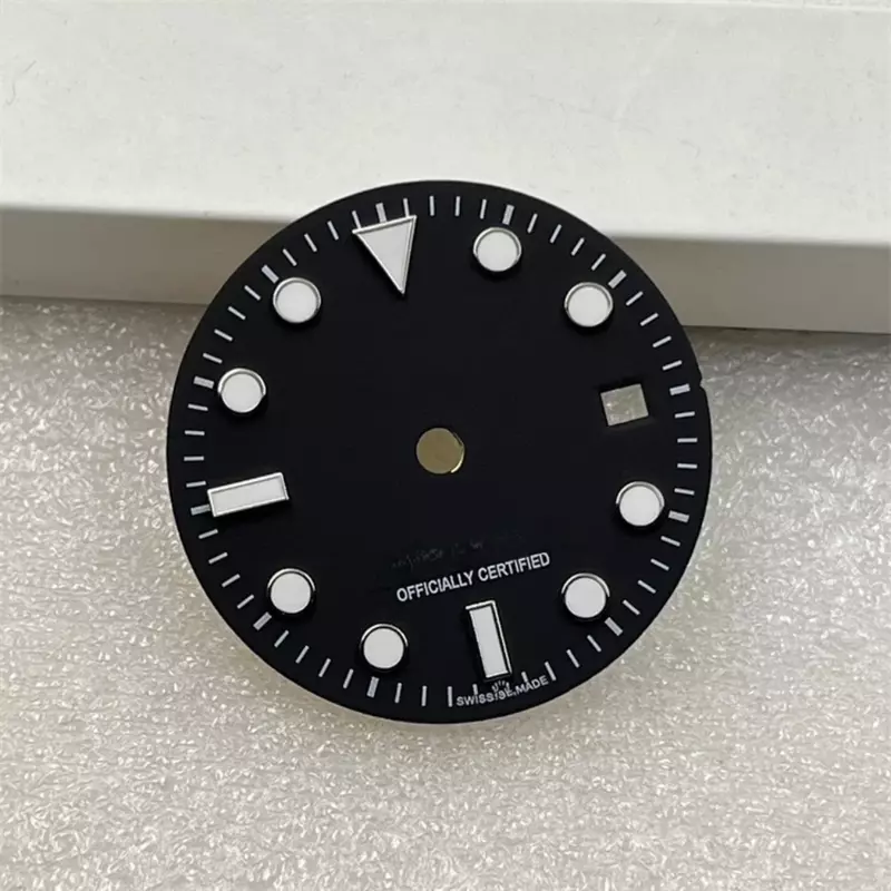남성용 시계 다이얼 블루 그린 야광 시계 페이스, 시계 교체 액세서리, 3186 3804 2813/2836 무브먼트 R 다이얼, 29mm