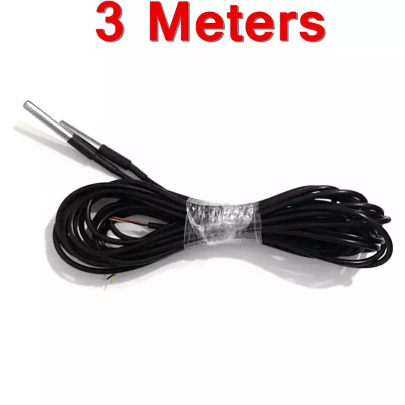 10PCS Waterproof 18B20 temperature probe temperature sensor Stainless steel package 1 meter/2meter/3meters wire (DS18B20)
