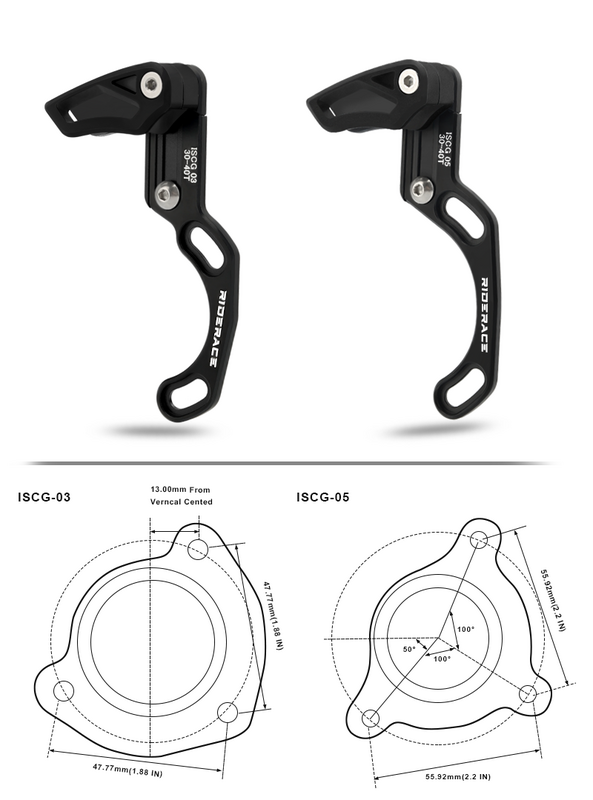 Guía para cadena de bicicleta de una sola velocidad, sistema ISCG 03 ISCG 05 BB, montaje de poste, guía de engranaje estrecho y ancho, CNC