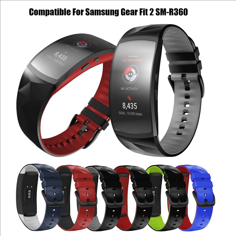 Opaska do zegarka NUOTUO do Samsung Gear Fit2 Pro L/S pasek silikonowa opaska do zegarka dopasowana do 2 SM-R360/R365 bransoletka wymienna na nadgarstek