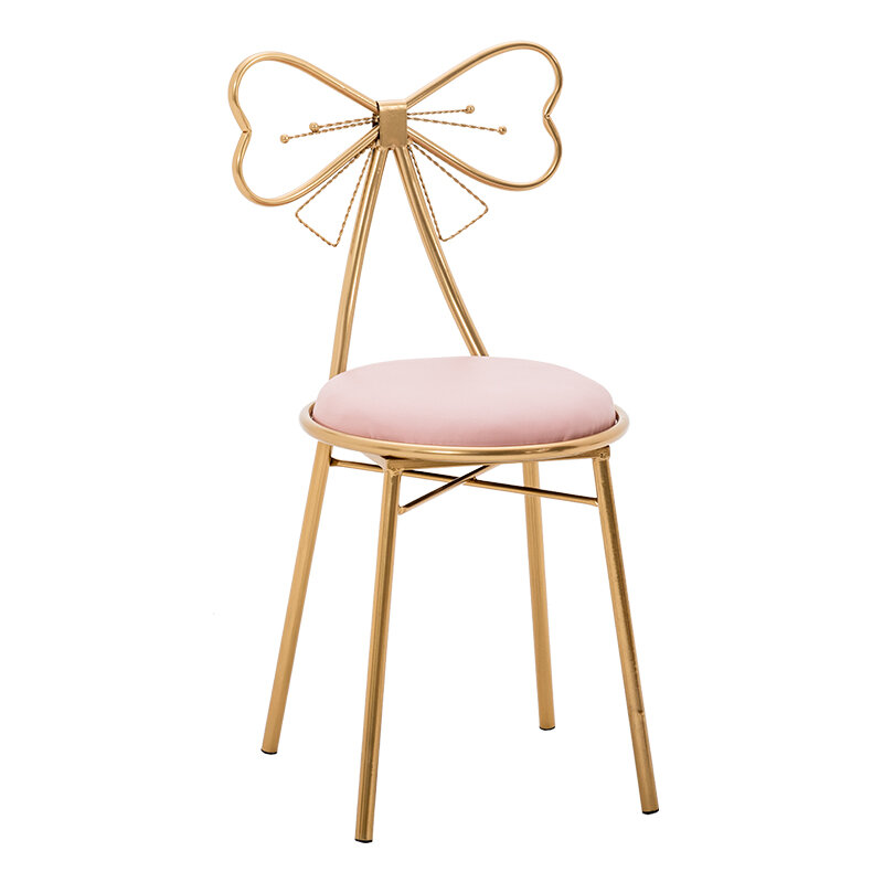 Современный золотой барный стул с бантом, железный барный стул, мебель для салона красоты, Современный барный стул принцессы в скандинавском стиле с бантом