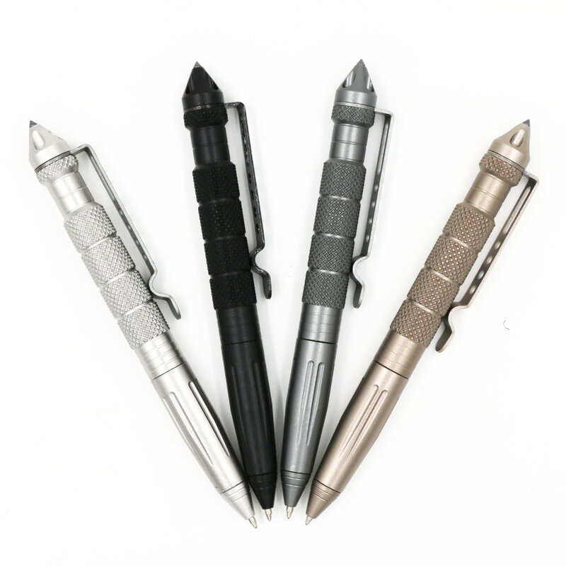 전술 펜 다목적 도구 자기 방어 펜, 유리 차단기 알루미늄 합금 EDC 야외 생존 도구 쓰기 볼펜