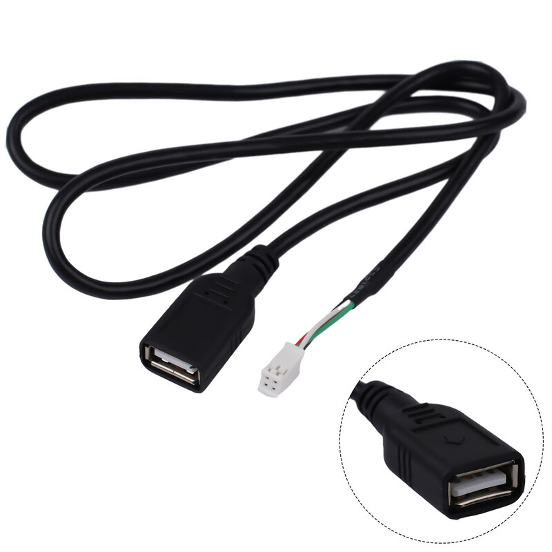 Part Adapter ABS USB 1pc 4Pin Tool Black Radio Stereo Accessories Replacement Useful Practical Brand New Durable
