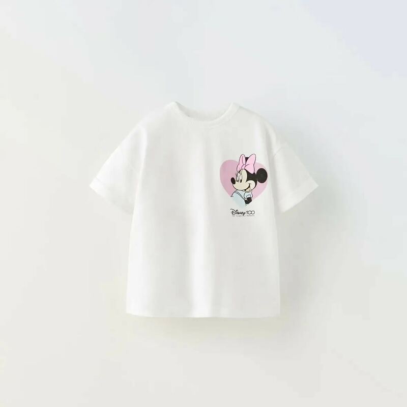 Disney-Camiseta de manga corta para niños, ropa deportiva informal de moda, con cuello redondo, para verano, 1, 2, 3 y 4 años