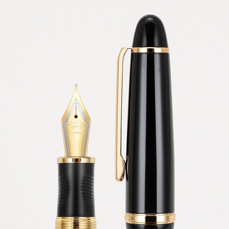 Jinhao X850 Fountain Pen Copper Barrel Gold Clip Iraurita Fine / Medium Nib for Writing Signature Office School A7326